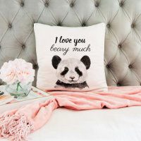 Modern I Love You Beary Much Black And White Panda