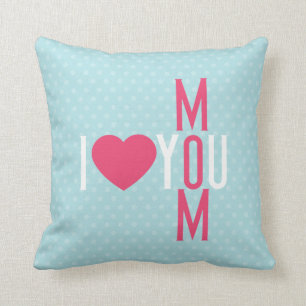 Modern I Love You Mom Throw Pillow