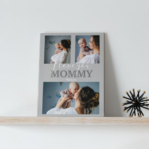 Modern I Love You Mommy   3 Photo Collage Plaque