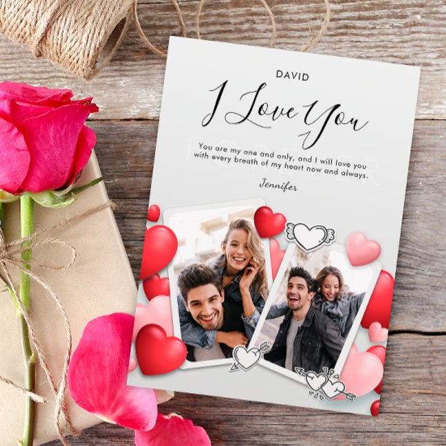 Modern I love You Photo Holiday Card (Creator Uploaded)