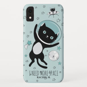 Modern I Need More Space Black Cat Cartoon Case-Mate iPhone Case