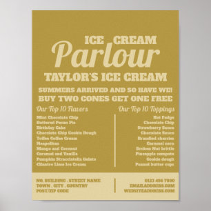 Modern Ice Cream Parlour Advertising Poster