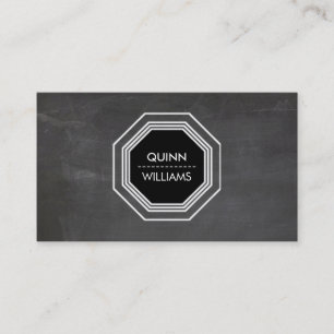MODERN ICON LOGO cool octagon geometric chalkboard Business Card