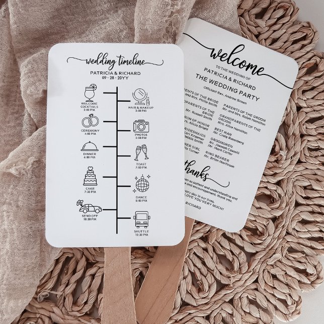 Modern Icon Wedding Program & Summer Schedule Fan (Creator Uploaded)