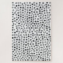Modern Icons Jigsaw Monochrome