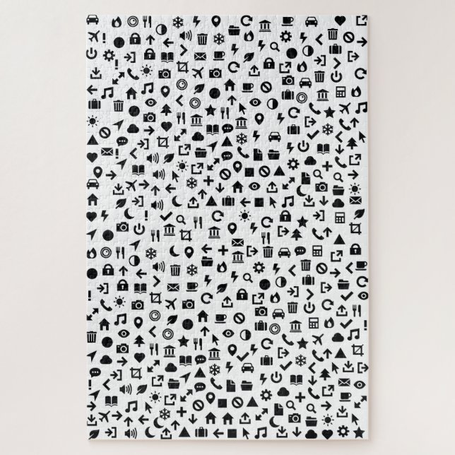 Modern Icons Jigsaw Monochrome Puzzle (Vertical)