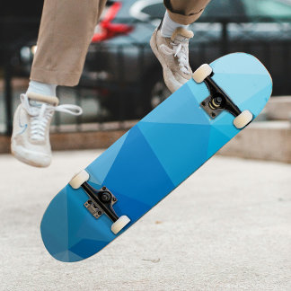 Modern Icy Blue Variation Geometric Pattern  Skateboard