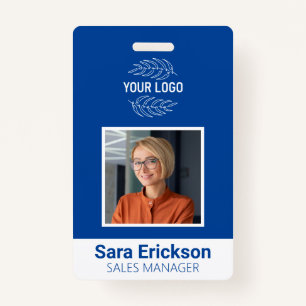 Modern ID Card Blue Business Employee Badge