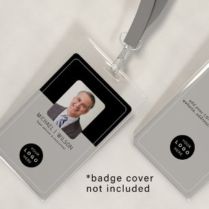 Modern ID card business company logo QR employee Badge