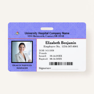 Modern ID Card Business Employee Bar Code Logo Badge
