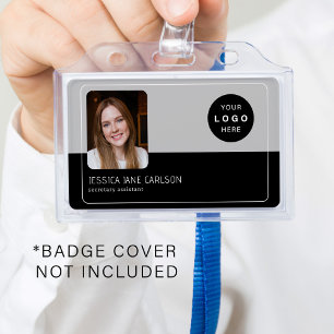 Modern ID card company logo photo QR employee Badge