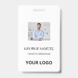 Modern ID Card   Custom Company Logo Employee QR Badge