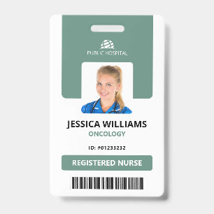 Modern ID Card Hospital Staff Registered Nurse Badge