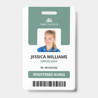 Modern ID Card Hospital Staff Registered Nurse Badge