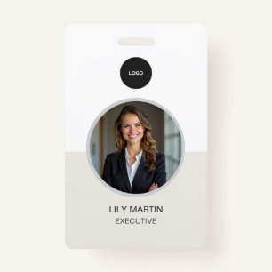 Modern ID Card   Minimalist Business Employee Badge