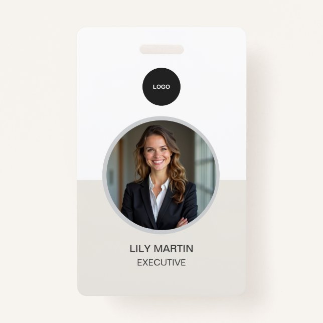 Modern ID Card | Minimalist Business Employee Badge (Front)