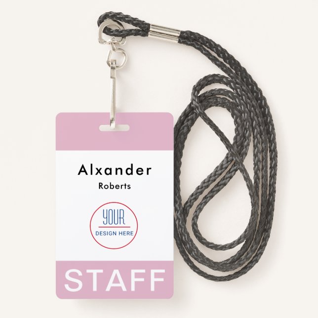 Modern ID Card | Minimalist Business Employee  Badge (Front with Lanyard)