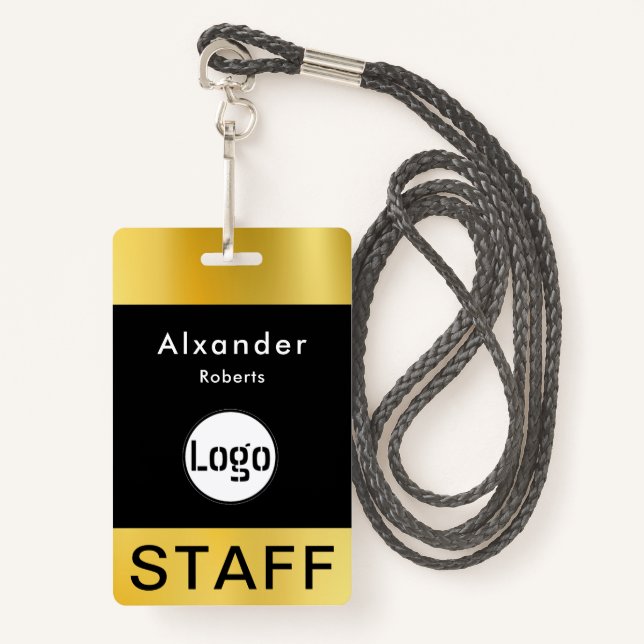Modern ID Card | Minimalist Business Employee  Badge (Front with Lanyard)