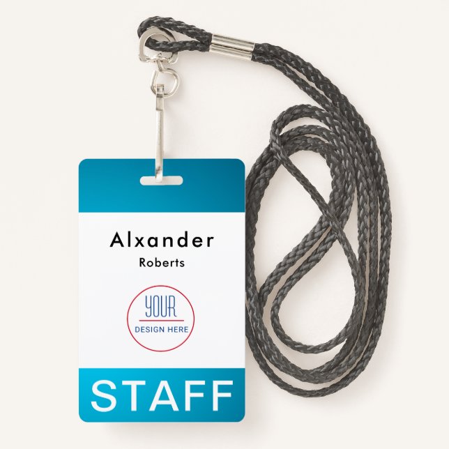 Modern ID Card | Minimalist Business Employee  Badge (Front with Lanyard)