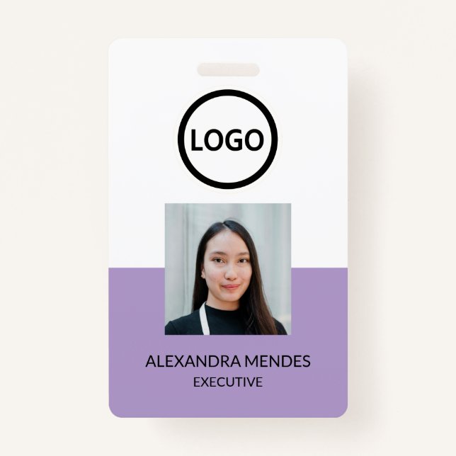 Modern ID Card, Minimalist Business Employee Badge (Front)