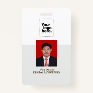 Modern ID Card | Minimalist Business Employee QR B Badge