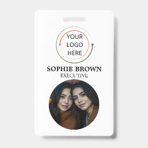 Modern ID Card Minimalist Business Employee QR Badge