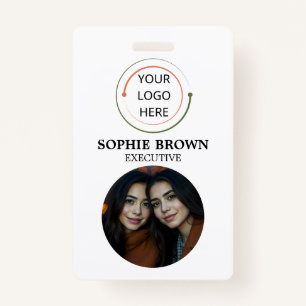 Modern ID Card   Minimalist Business Employee QR Badge