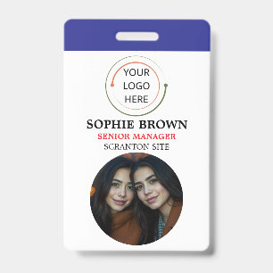 Modern ID Card Minimalist Business Employee QR Badge