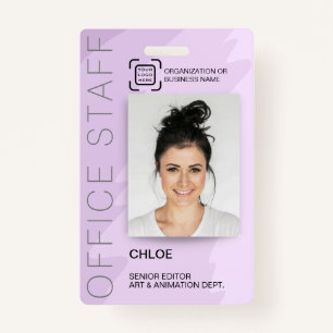 Modern ID Card Office Staff Employee Barcode Logo Badge