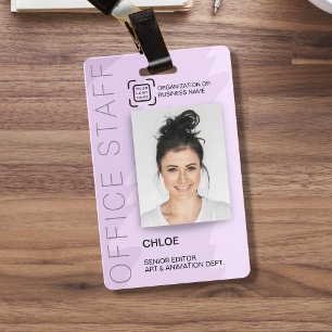 Modern ID Card Office Staff Employee Business Badge