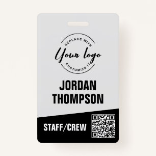 Modern ID Minimalist QR code Custom logo Badge