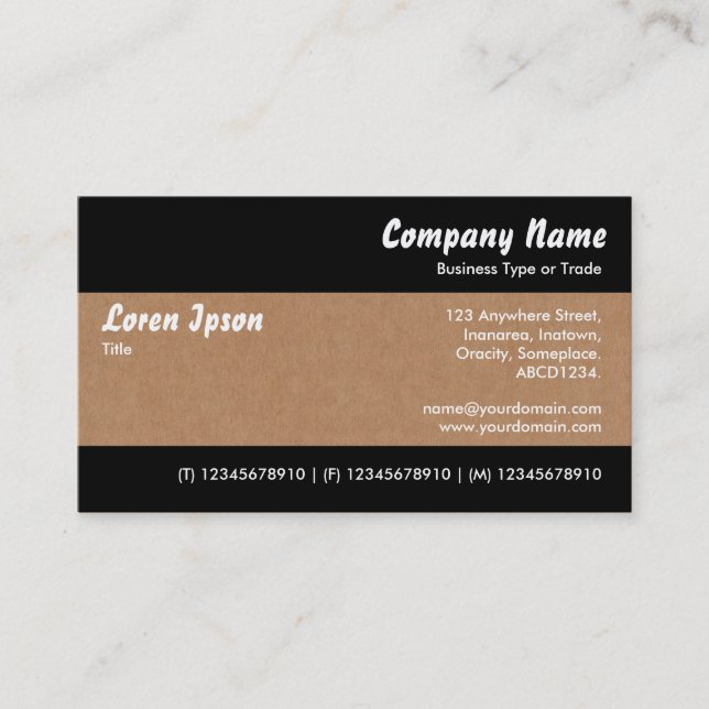 Modern II - Cardboard Box Business Card (Front)