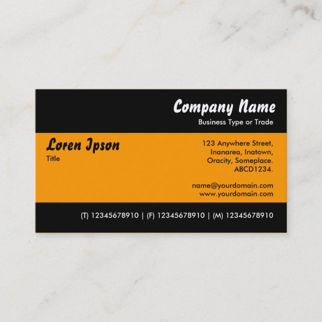 Modern II - Orange Business Card (Front)