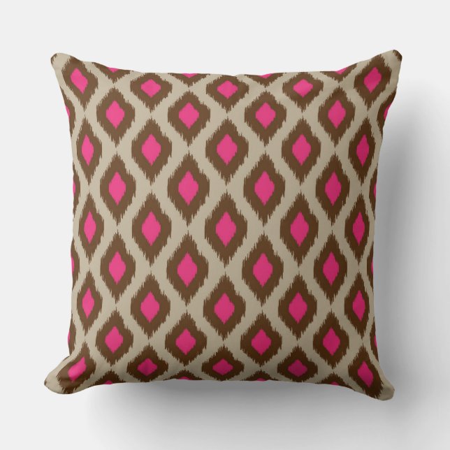 Modern ikat pattern throw pillow (Front)