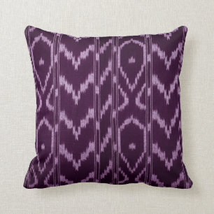 Modern Ikat Tribal Chevron   purple lilac Throw Pillow