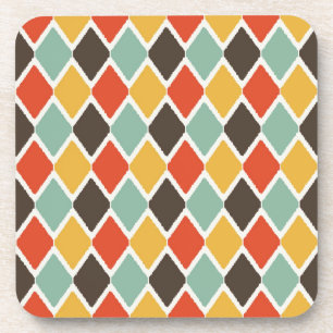 Modern ikat tribal fashion pattern coaster