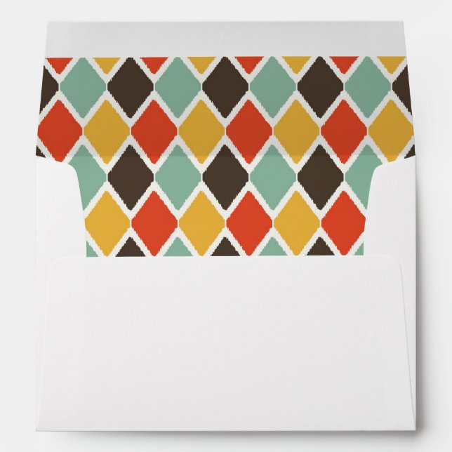 Modern ikat tribal fashion pattern envelope (Back (Bottom))