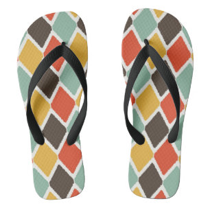 Modern ikat tribal fashion pattern flip flops