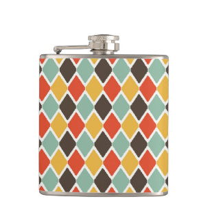 Modern ikat tribal fashion pattern hip flask