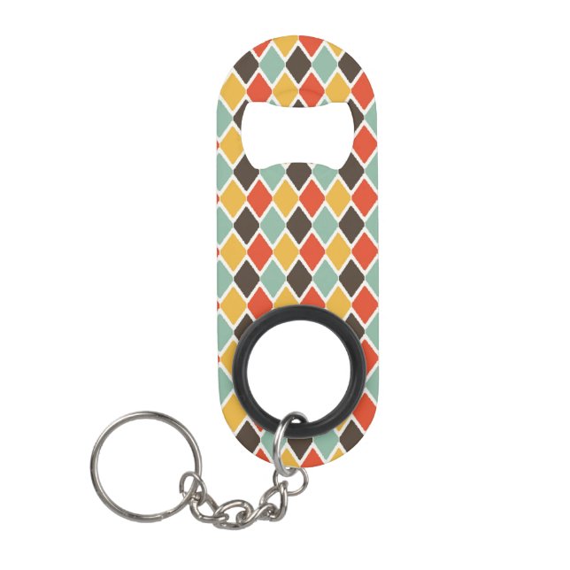 Modern ikat tribal fashion pattern mini bottle opener (Front)