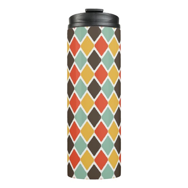 Modern ikat tribal fashion pattern thermal tumbler (Front)
