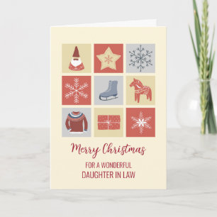 Modern Illustrations Daughter in Law Christmas Card