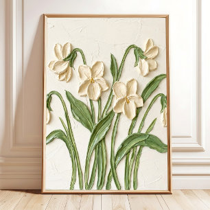 Modern Impasto Violet Wall Art Canvas Print