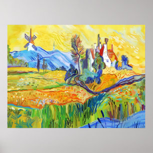 Modern Impressionist Art Summer Provence Scenery C Poster