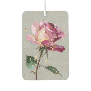 Modern Impressionist Gold Leaf Pink Rose Oil Paint Air Freshener