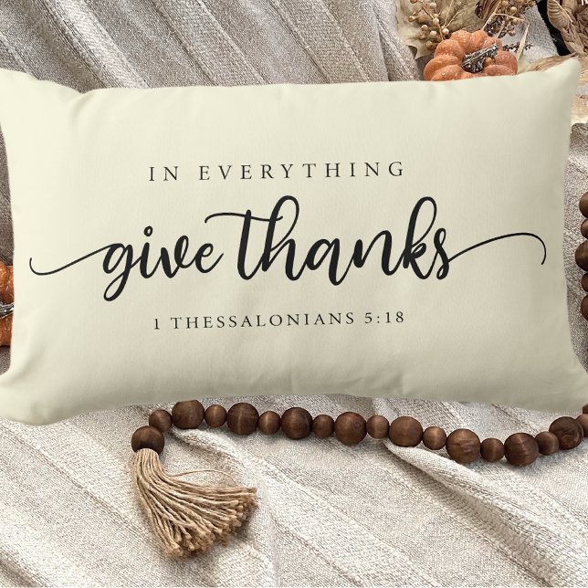 Modern In Everything Give Thanks Lumbar Pillow (Creator Uploaded)