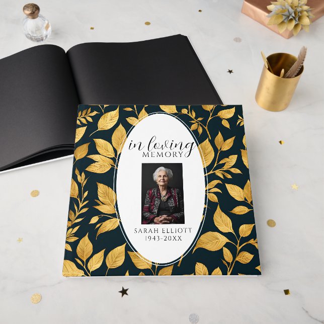 Modern In Loving Memory Foam Board with Photo Guest Book (Front Open)