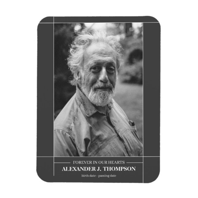 Modern In Loving Memory Funeral Photo Magnet (Vertical)