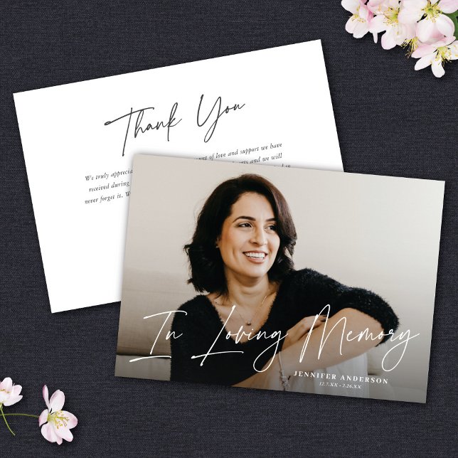 Modern In Loving Memory Memorial Photo Card (Creator Uploaded)