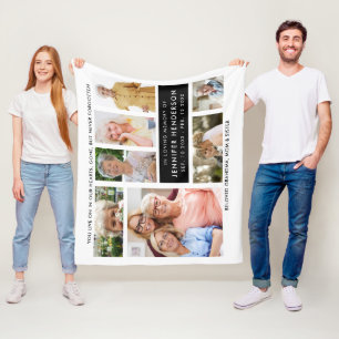 Modern In Loving Memory Photo Collage Fleece Blanket
